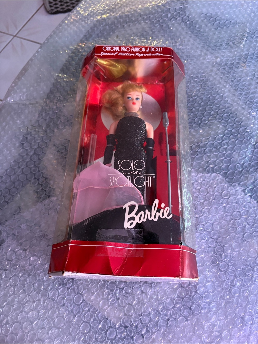 Barbie special edition Solo Spotlight Black Sparkle Gown with Pink Tulle Accent